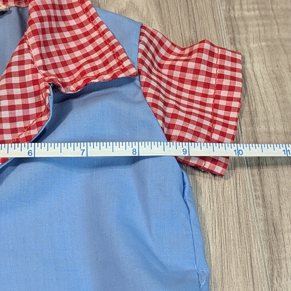 Vintage Newborn Mouse & Clock Gingham Top and Diaper Pants Cover Shorts - Picture 9 of 10